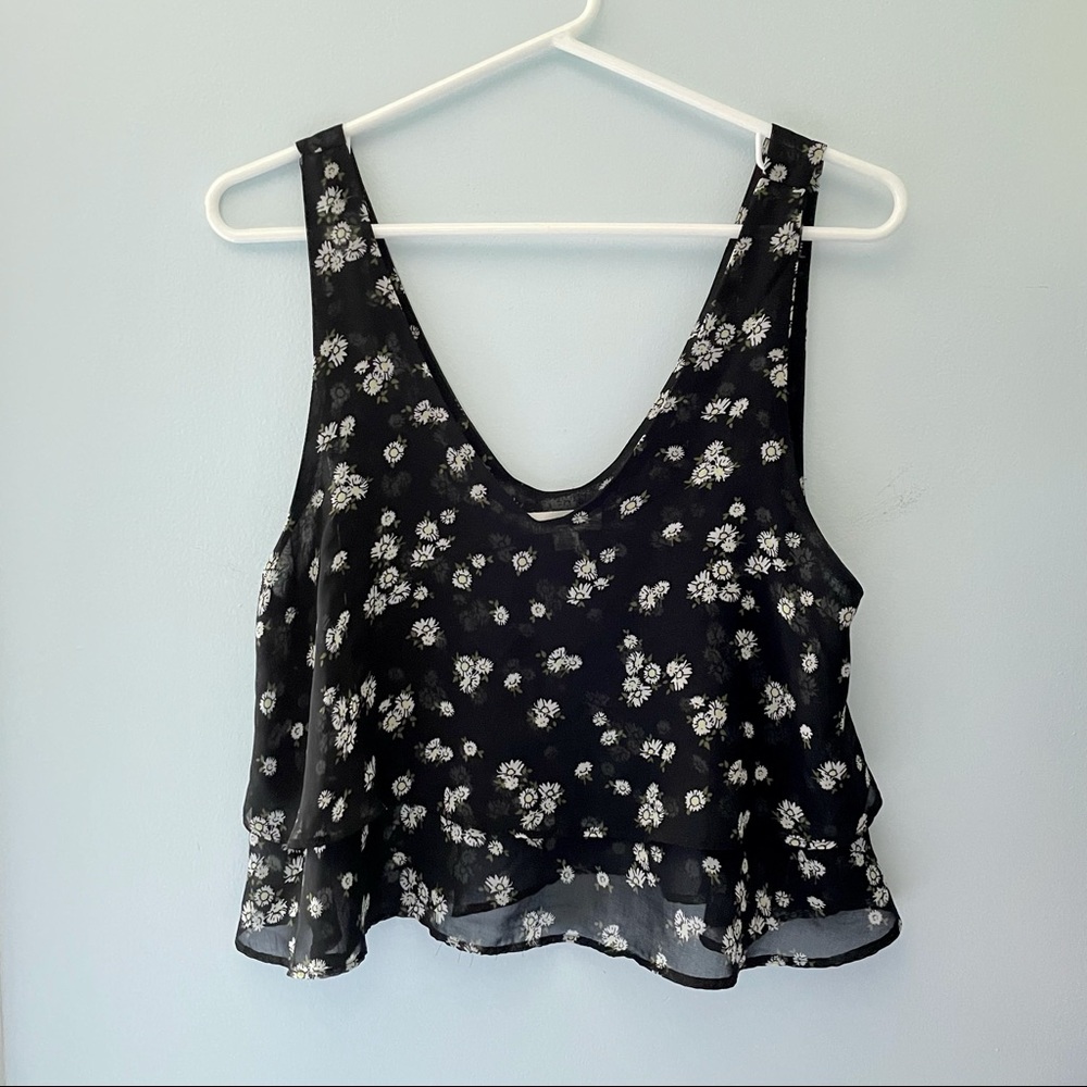 floral cropped tank